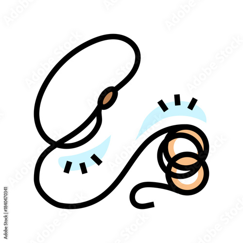 lasso mid swing color icon vector illustration