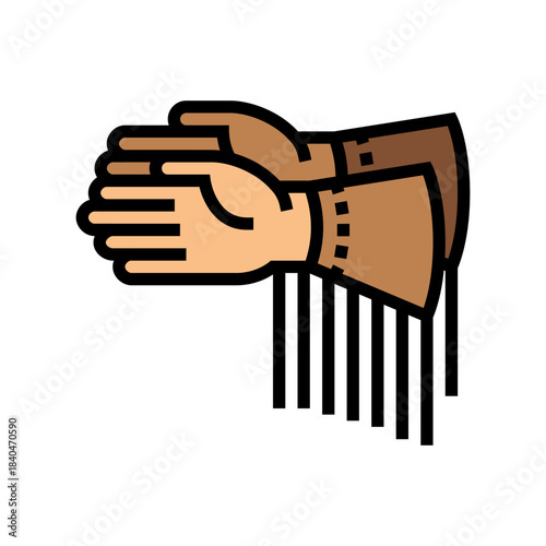 pair of leather gloves color icon vector illustration