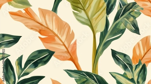 Tropical Leaf Pattern Illustration