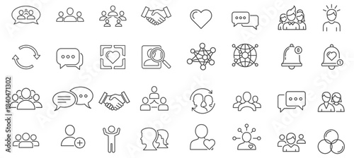 Vector Line Art: Design Elements for Social Networking and Interaction