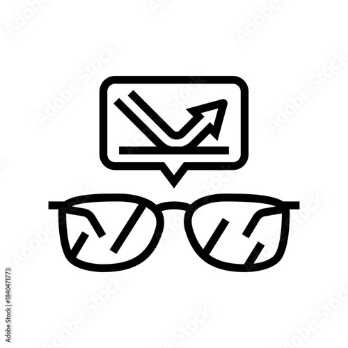 blue light blocking glasses line icon vector illustration