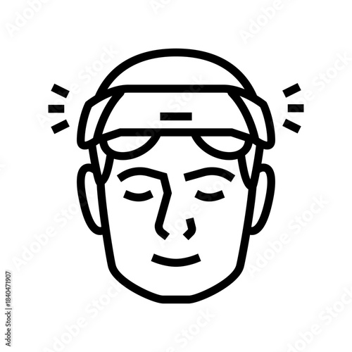 neurostimulation headset line icon vector illustration
