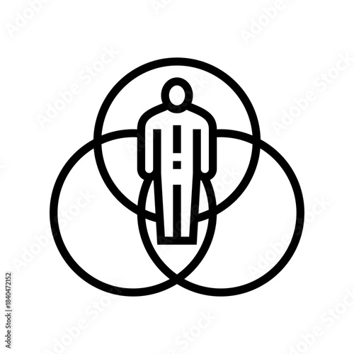intersectionality line icon vector illustration
