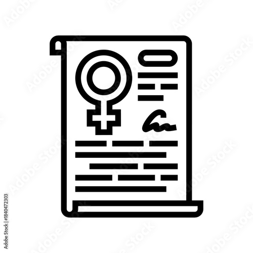womens rights line icon vector illustration