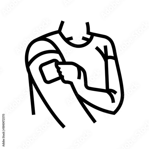 hormone patch on arm line icon vector illustration