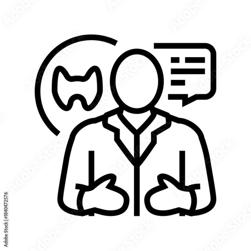 patient consulting endocrinologist line icon vector illustration