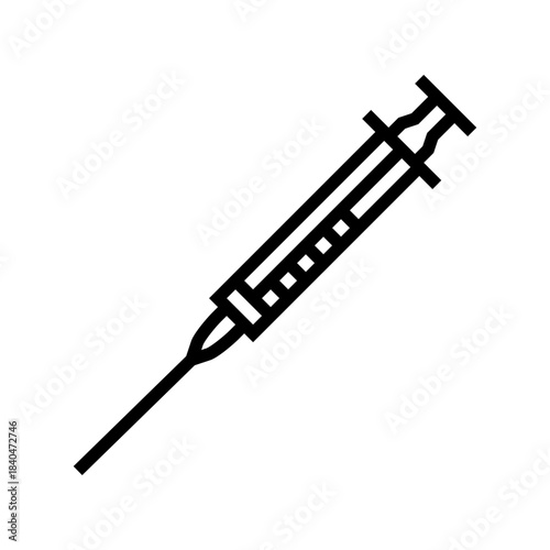 hormone therapy syringe line icon vector illustration