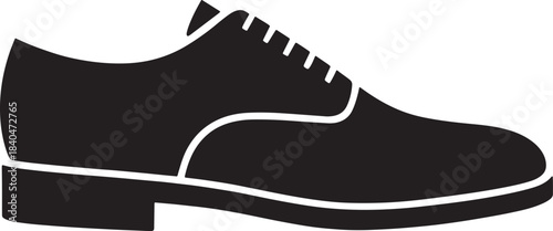 Black oxford dress shoe icon silhouette