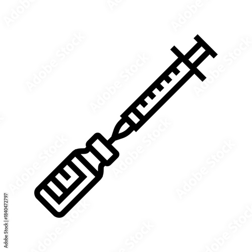 hormone replacement injection vial line icon vector illustration