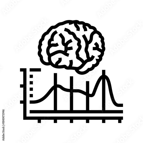 neuroplasticity growth diagram line icon vector illustration