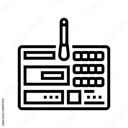 stopwatch for timed events line icon vector illustration