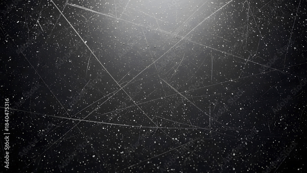 Fototapeta premium Dusty Scratched Dark Texture Background with Grunge Particles.