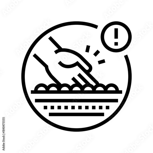 hand caught conveyor belt line icon vector illustration