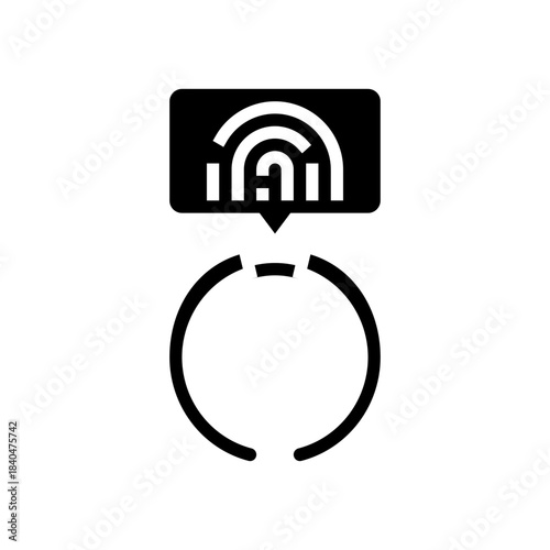 smart ring biometric sensors glyph icon vector illustration