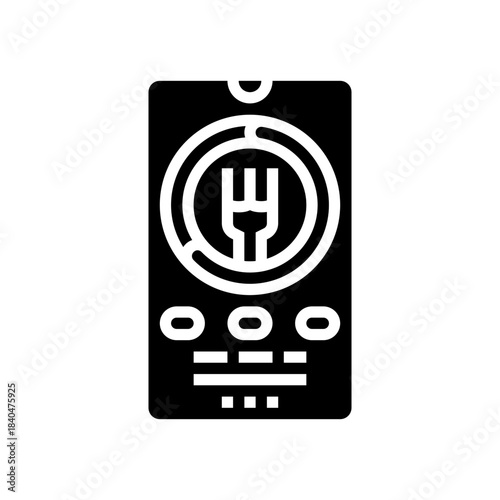 fasting tracker app glyph icon vector illustration