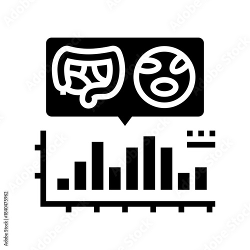 gut microbiome diagram glyph icon vector illustration