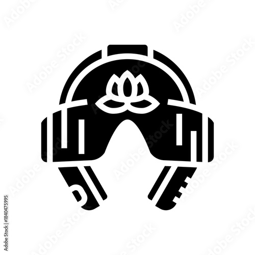 meditation headset glyph icon vector illustration