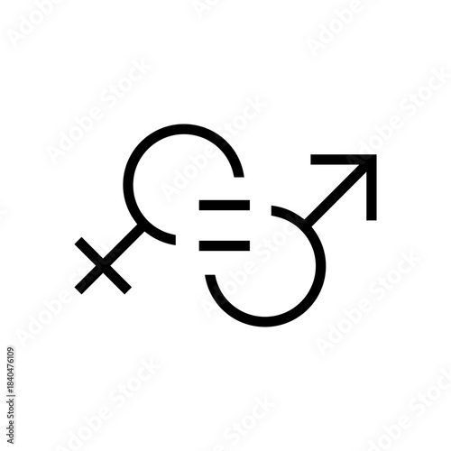 gender equality glyph icon vector illustration