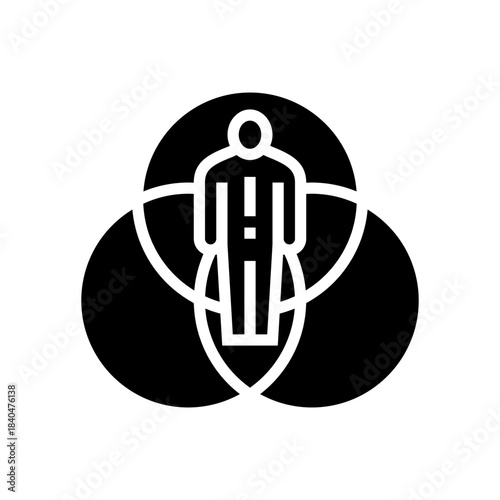 intersectionality glyph icon vector illustration