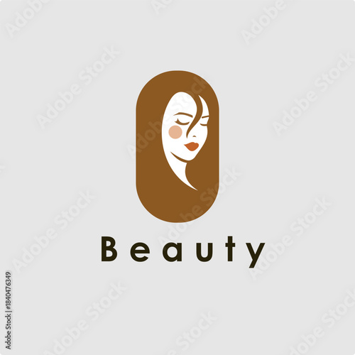 Minimalist graphic logo design featuring a serene woman's face, ideal for fashion and makeup businesses.