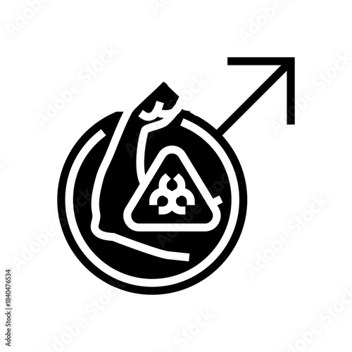 toxic masculinity glyph icon vector illustration