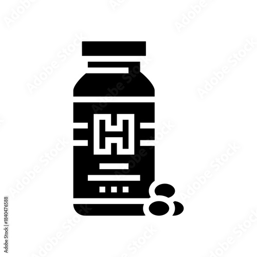 hormone pill bottle glyph icon vector illustration