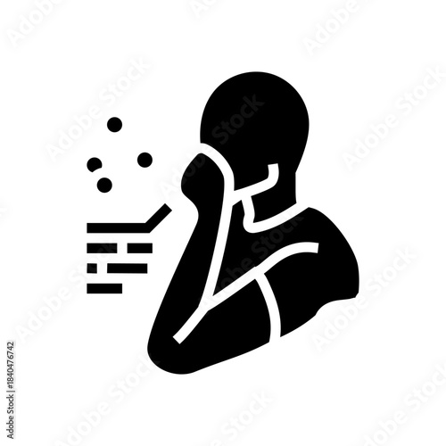 patient taking oral hormone medicine glyph icon vector illustration