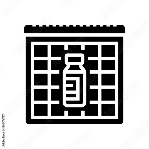hormone therapy calendar glyph icon vector illustration