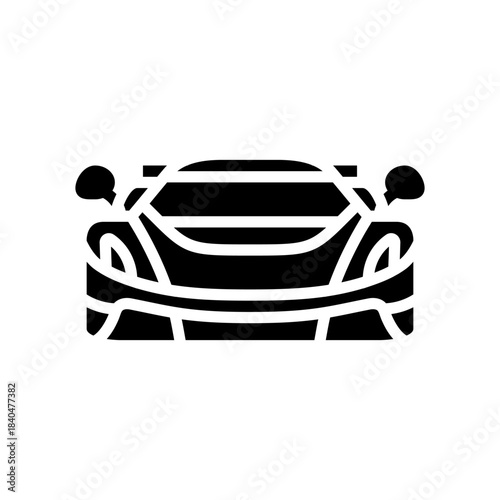 sports car glyph icon vector illustration