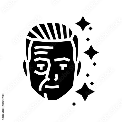 seeking youthful appearance glyph icon vector illustration