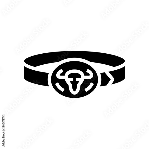 belt buckle western design glyph icon vector illustration