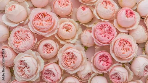 Elegant full frame of delicate pink roses in a beautiful floral arrangement