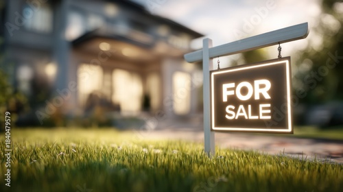 Real estate sign for sale property