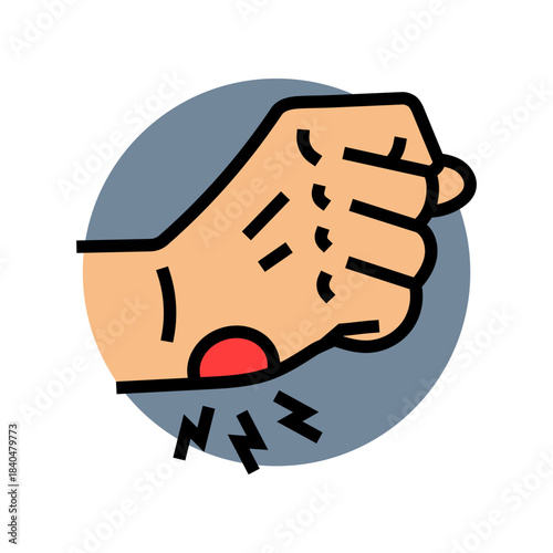wrist injury from heavy lifting color icon vector illustration