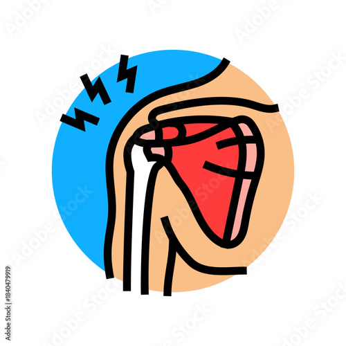 rotator cuff injury diagram color icon vector illustration