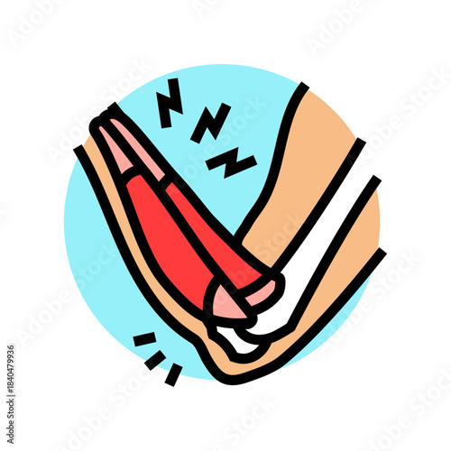 tendonitis in forearm color icon vector illustration