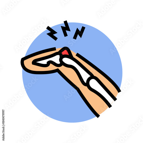 finger injury from grip training color icon vector illustration