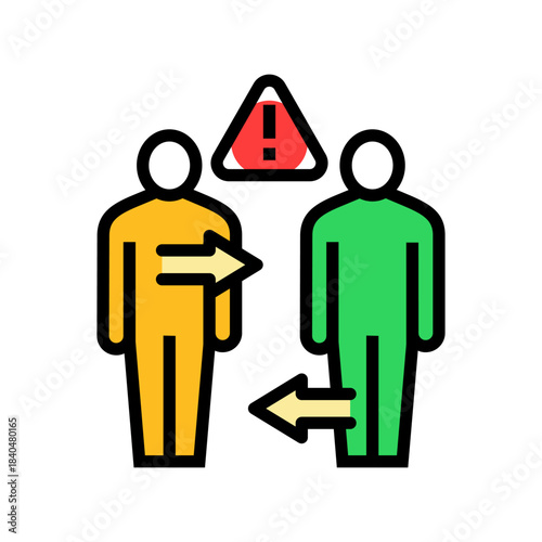 employee turnover color icon vector illustration