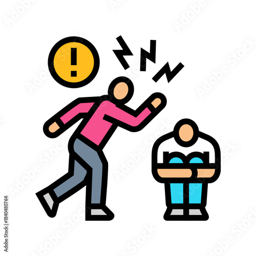 bullying at school color icon vector illustration