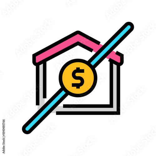 poverty and homelessness color icon vector illustration