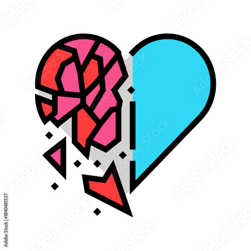 infidelity couple color icon vector illustration