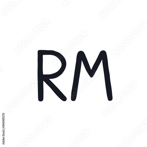 Malaysian ringgit logo icon sign Money rm emblem Hand drawn ink sketch Doodle cartoon game style design Fashion print for clothes apparel greeting invitation card economic banner poster flyer cover ad