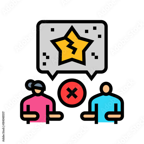 unrealistic expectations couple color icon vector illustration
