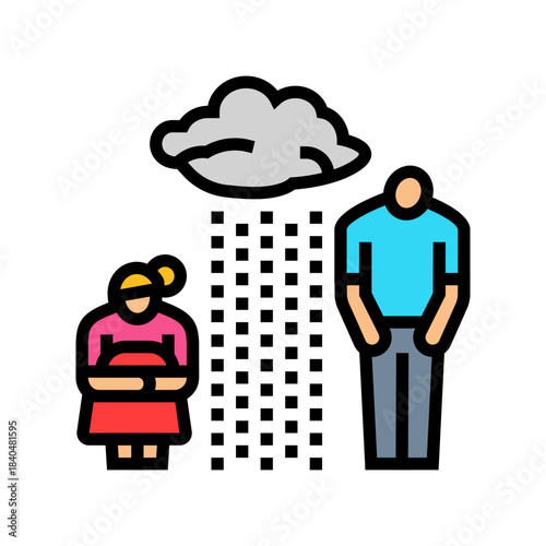 feeling unloved or unimportant color icon vector illustration