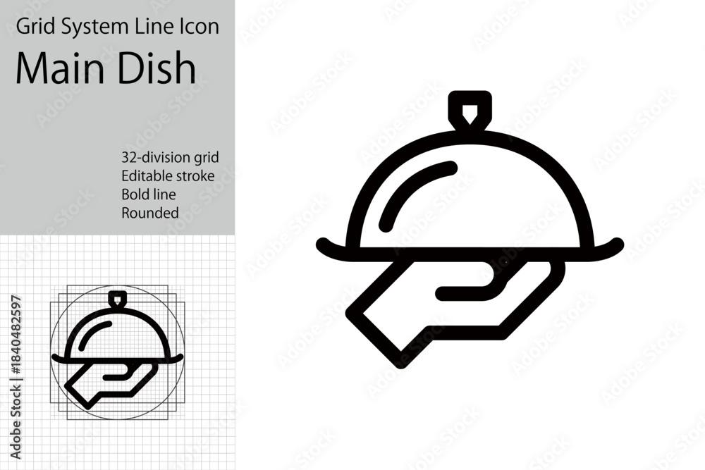 Obraz premium Icons representing dishes, restaurants, waiters, and food