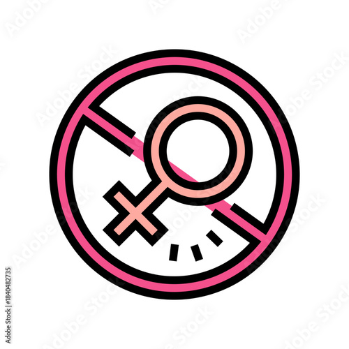 anti feminism color icon vector illustration