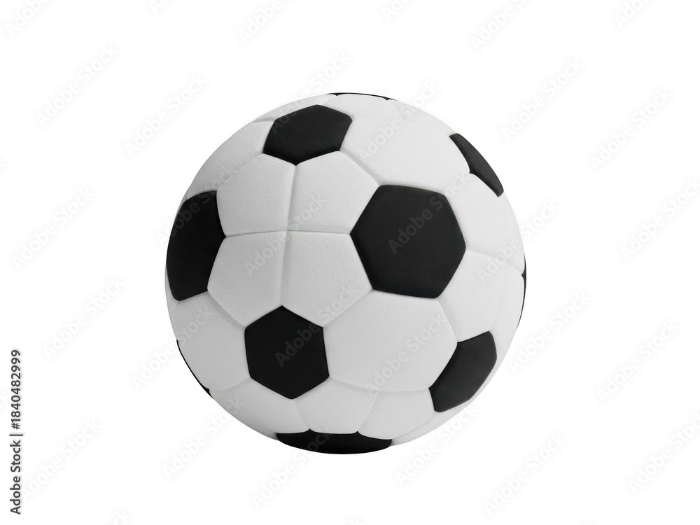 Fototapeta premium Realistic soccer ball isolated on transparent background for sports branding and game design
