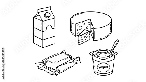 Minimalist black and white illustration showing a guitar neck with a wrench and string roll, representing instrument repair, beside two blank rectangular boxes.