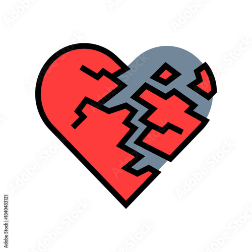 rejection fear color icon vector illustration