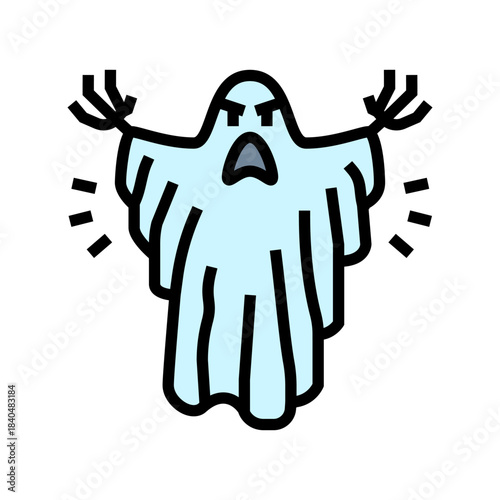 ghosts and supernatural phasmophobia fear color icon vector illustration